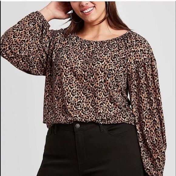 AVA & VIV | Leopard Print Pullover Blouse P507 - Picture 1 of 6